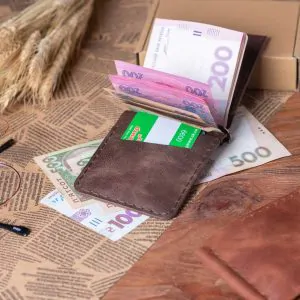 Classic Brown Leather Money Clip Wallet | Slim & Durable