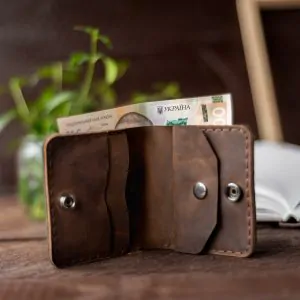 Portefeuille Bifold Bicolore en Cuir | Fait Main