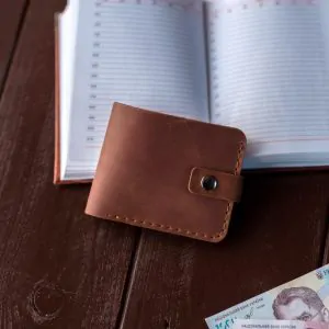 Cognac Leather Bifold Wallet | Handmade Leather
