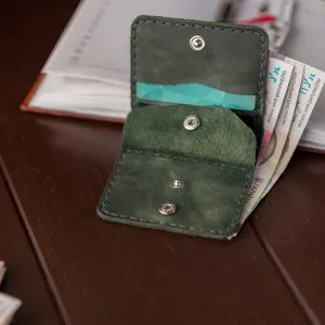 Hunter Green Bifold Wallet | Handmade Leather