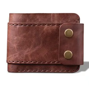 Ash Brown Leather Dual Snap Wallet | Handmade Security