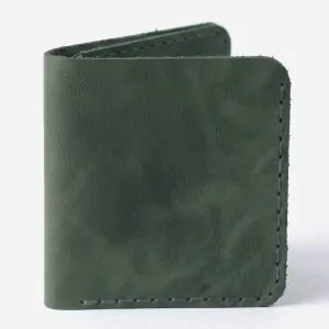 Hunter Green Bifold Wallet | Handmade Leather