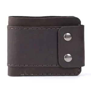 Chocolate Leather Dual Snap Wallet | Handmade Quality