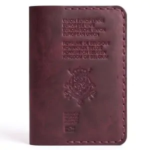 Burgundy Leather Passport Cover | Handmade Leather Case